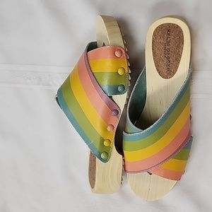 Kelsi Dagger wooden rainbow sandals 9